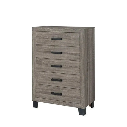 Wooden storage chest with five drawers 