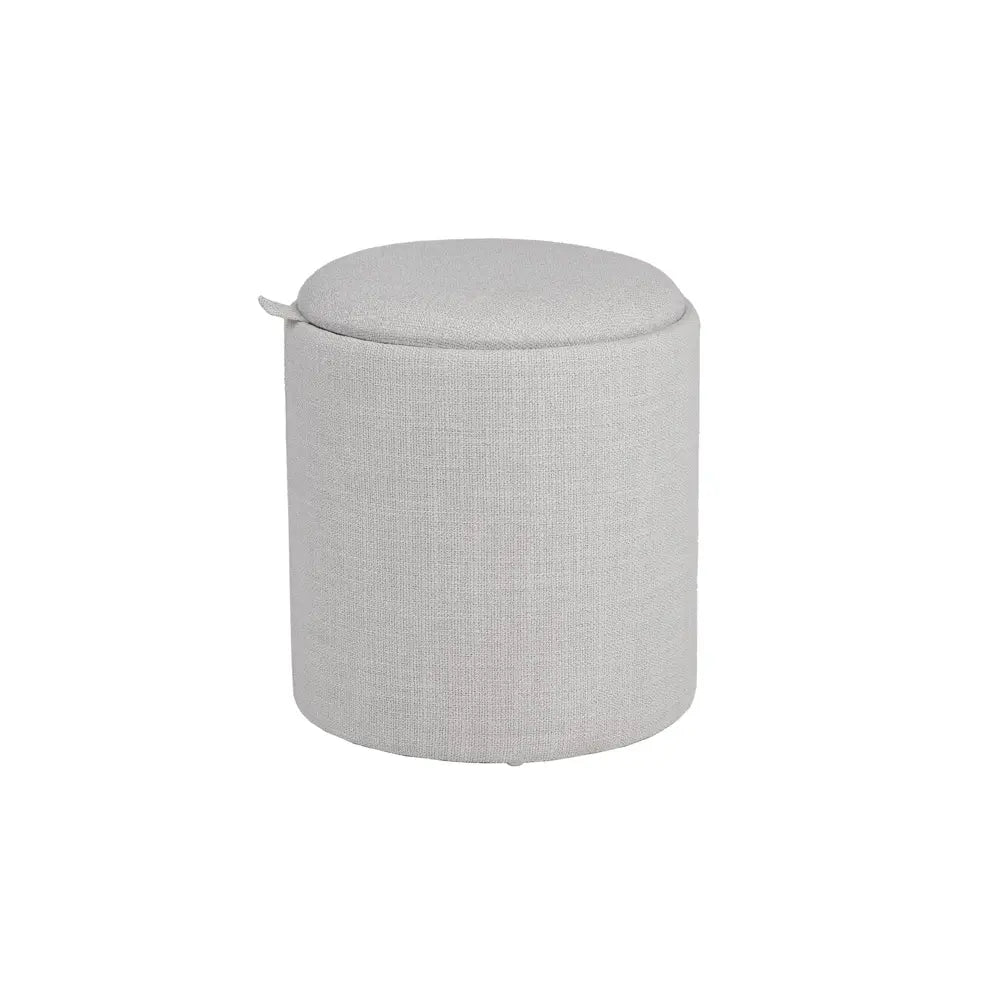 Set of 2 Round Ottomans with Tray