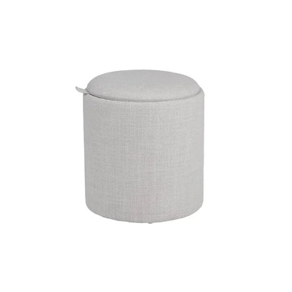 Set of 2 Round Ottomans with Tray