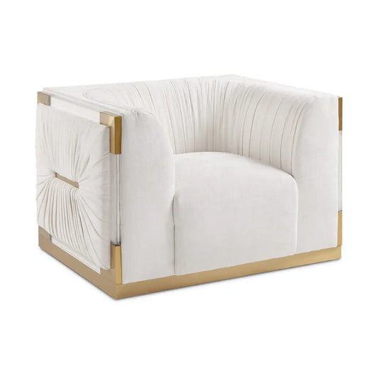 Paloma Accent Chair With Gold Frame For Living Room