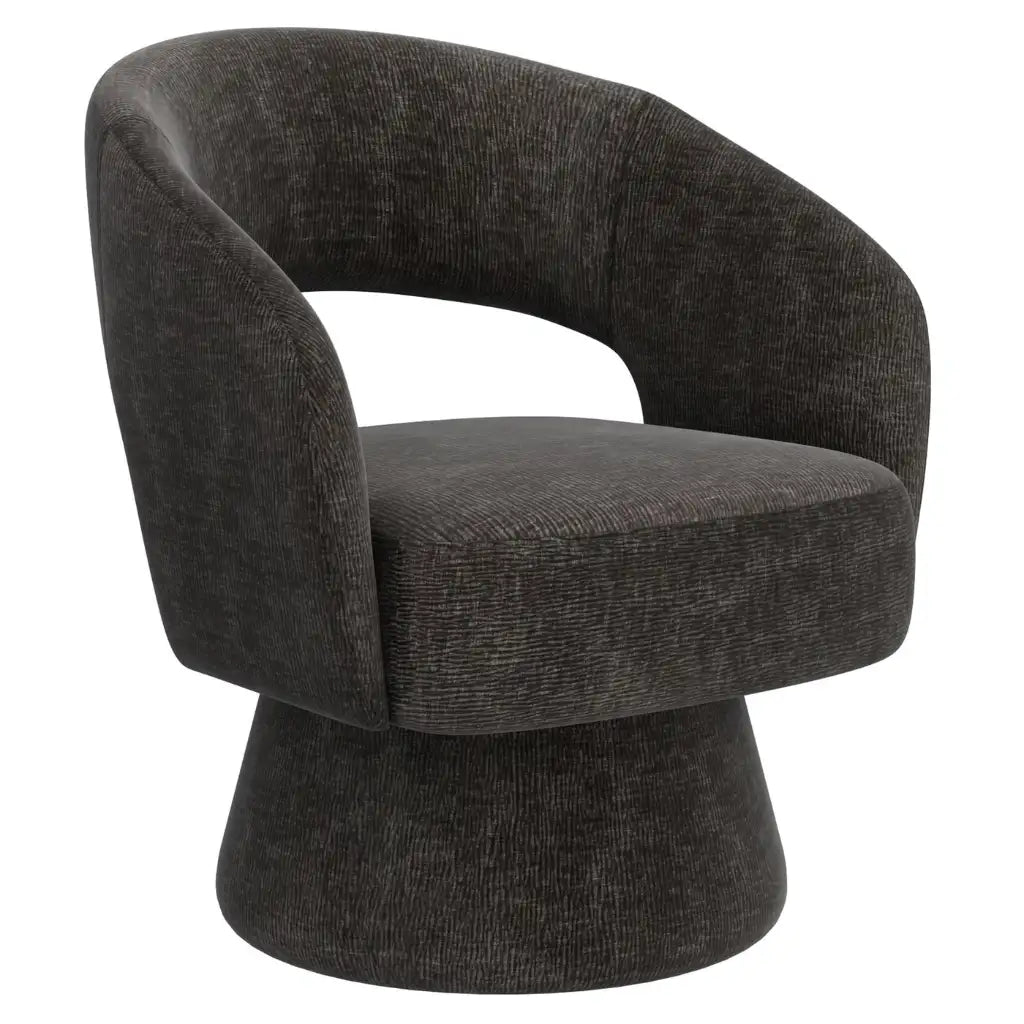 Santo Oversized Swivel Accent Chair with Textured  Upholstery
