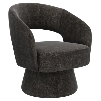 Santo Oversized Swivel Accent Chair with Textured  Upholstery