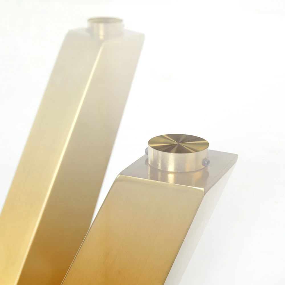 Paolo Modern Glass Top Dining Room Table with Brushed Gold Steel Base