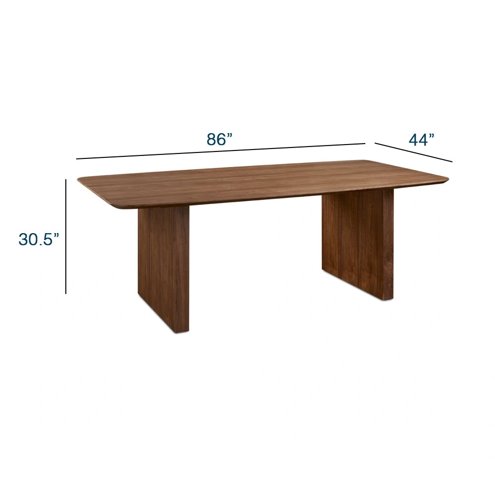 Pauline Walnut Veneer Dining Table –  Wood Table for Dining Space