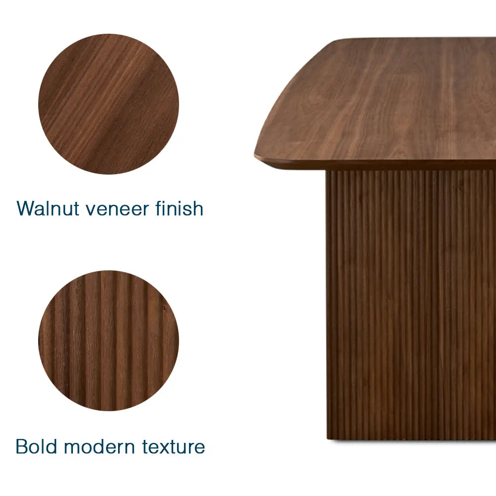 Pauline Walnut Veneer Dining Table –  Wood Table for Dining Space