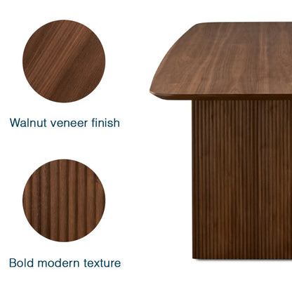 Pauline Walnut Veneer Dining Table –  Wood Table for Dining Space
