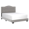 Pixie Blue Velvet Queen Bed with Tufted Crown Headboard