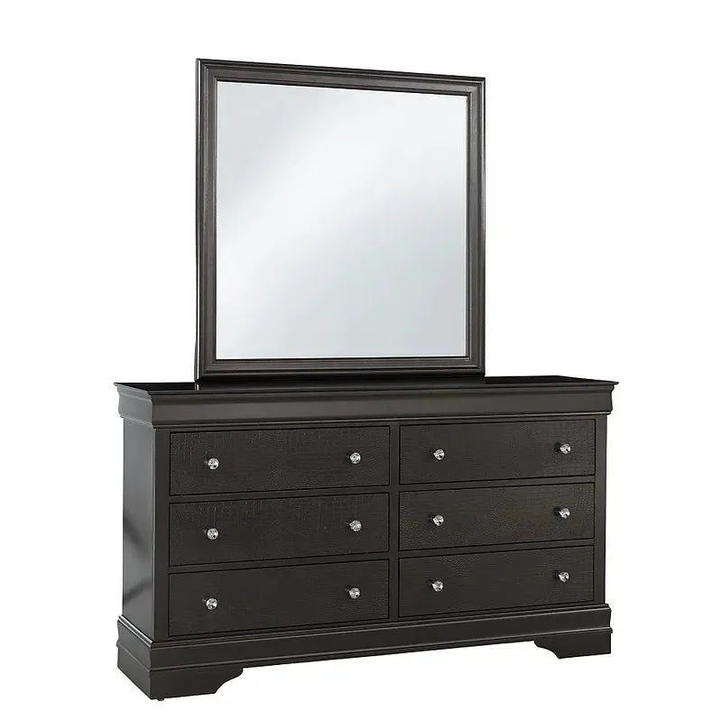 Black dresser with mirror 
