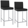 Porto Modern Counter Stools with Faux Leather and Chrome Base - 2PC