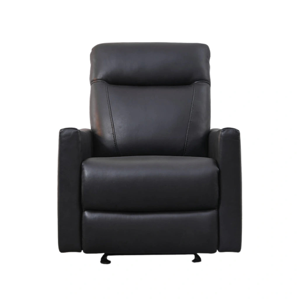 Black leather recliner chair