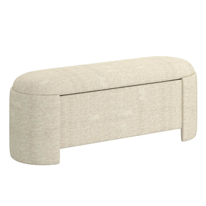 Premium Modern Storage Ottoman – Stylish Beige Seat & Hidden Storage