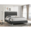 Black Queen Bed with Diamond Button Headboard