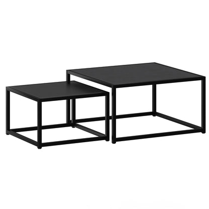 Quinn 2 pc Nesting Coffee Table Set in Black