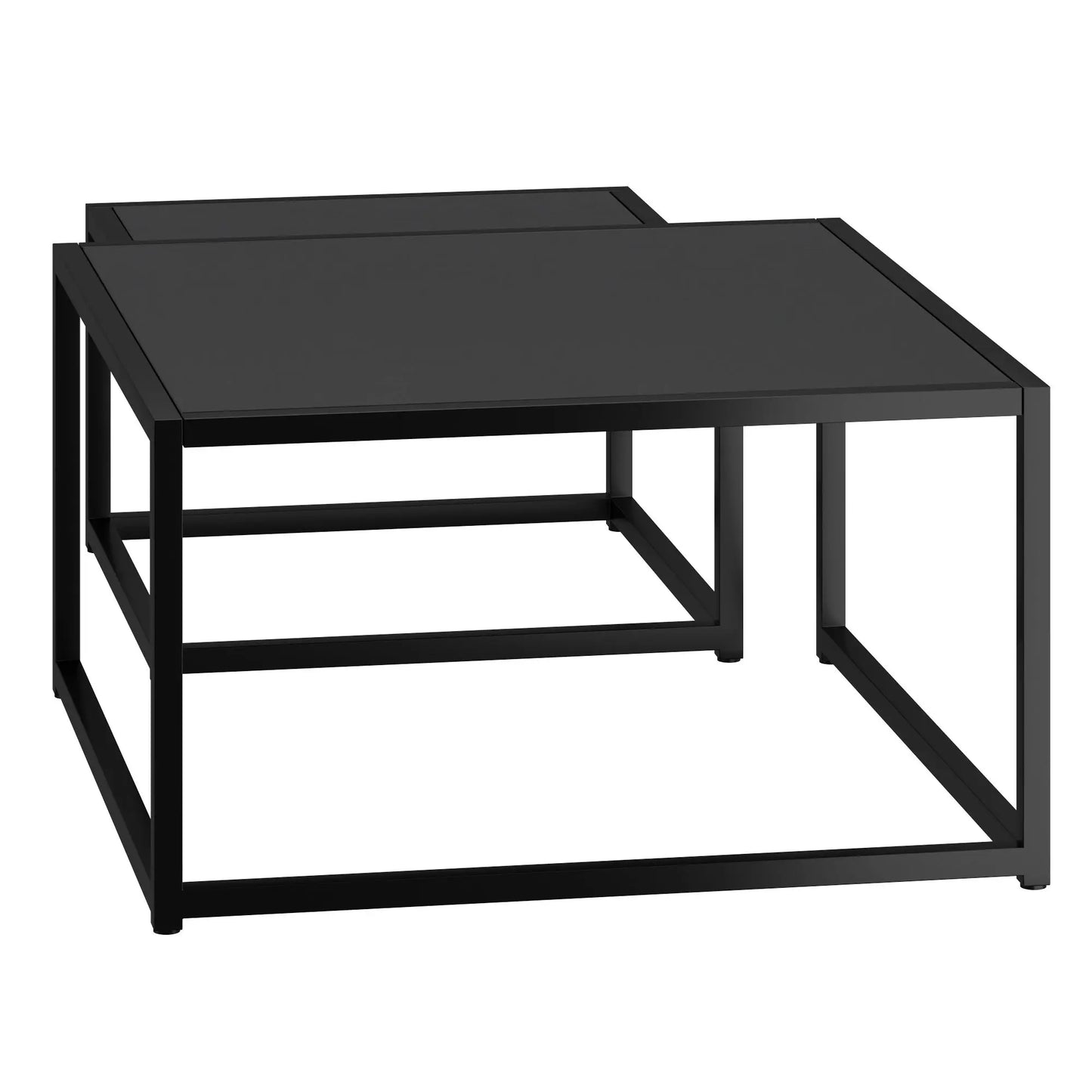 Quinn 2 pc Nesting Coffee Table Set in Black