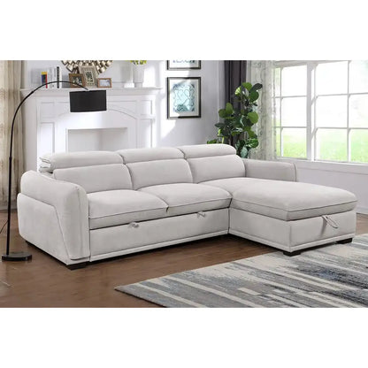RHF Gray sectional sofa in a living room 