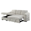 Gray sectional sofa with storage drawers for living room