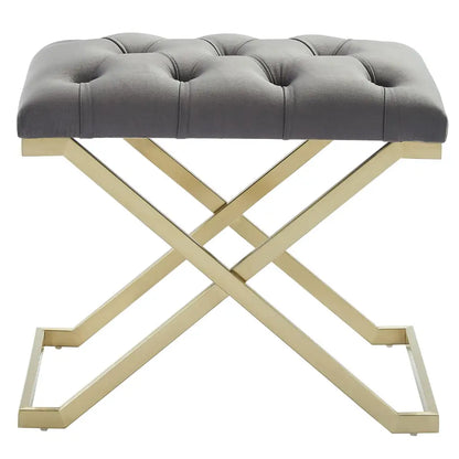 Rada Velvet Vanity Bench with Gold Legs
