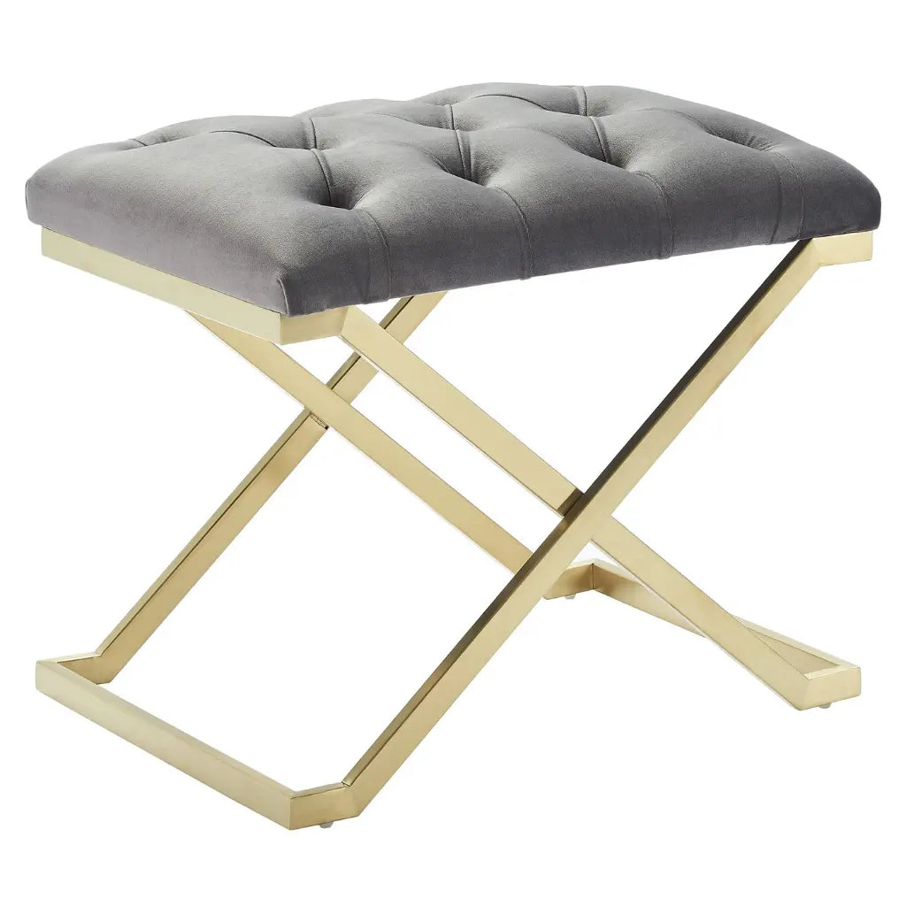 Rada Velvet Vanity Bench with Gold Legs
