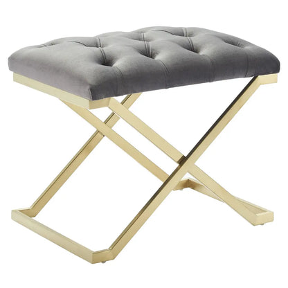 Rada Velvet Vanity Bench with Gold Legs