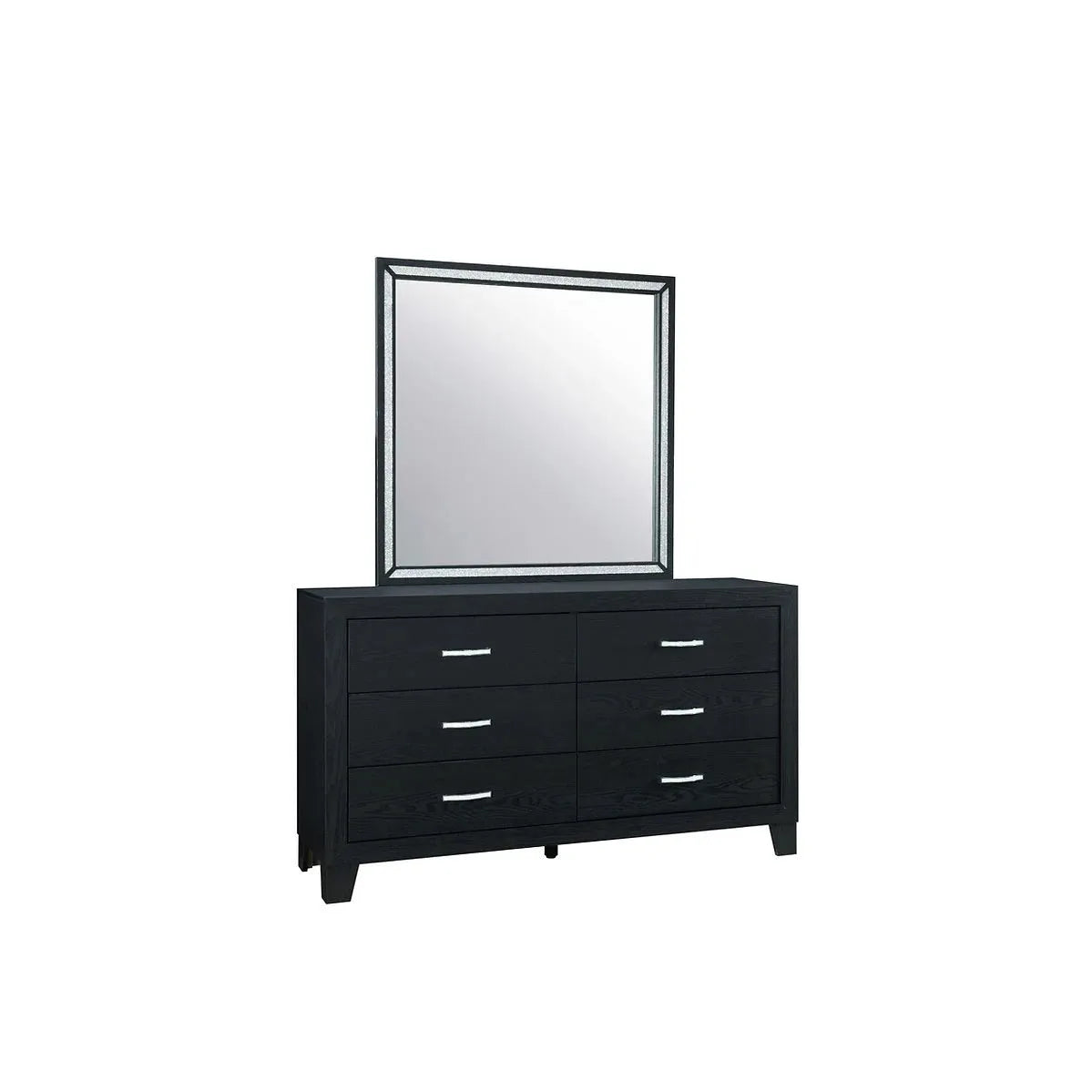 Black dresser with mirror 