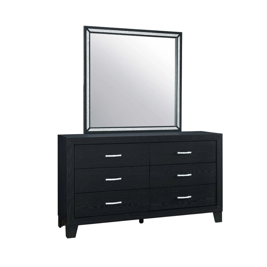 Black dresser with mirror 