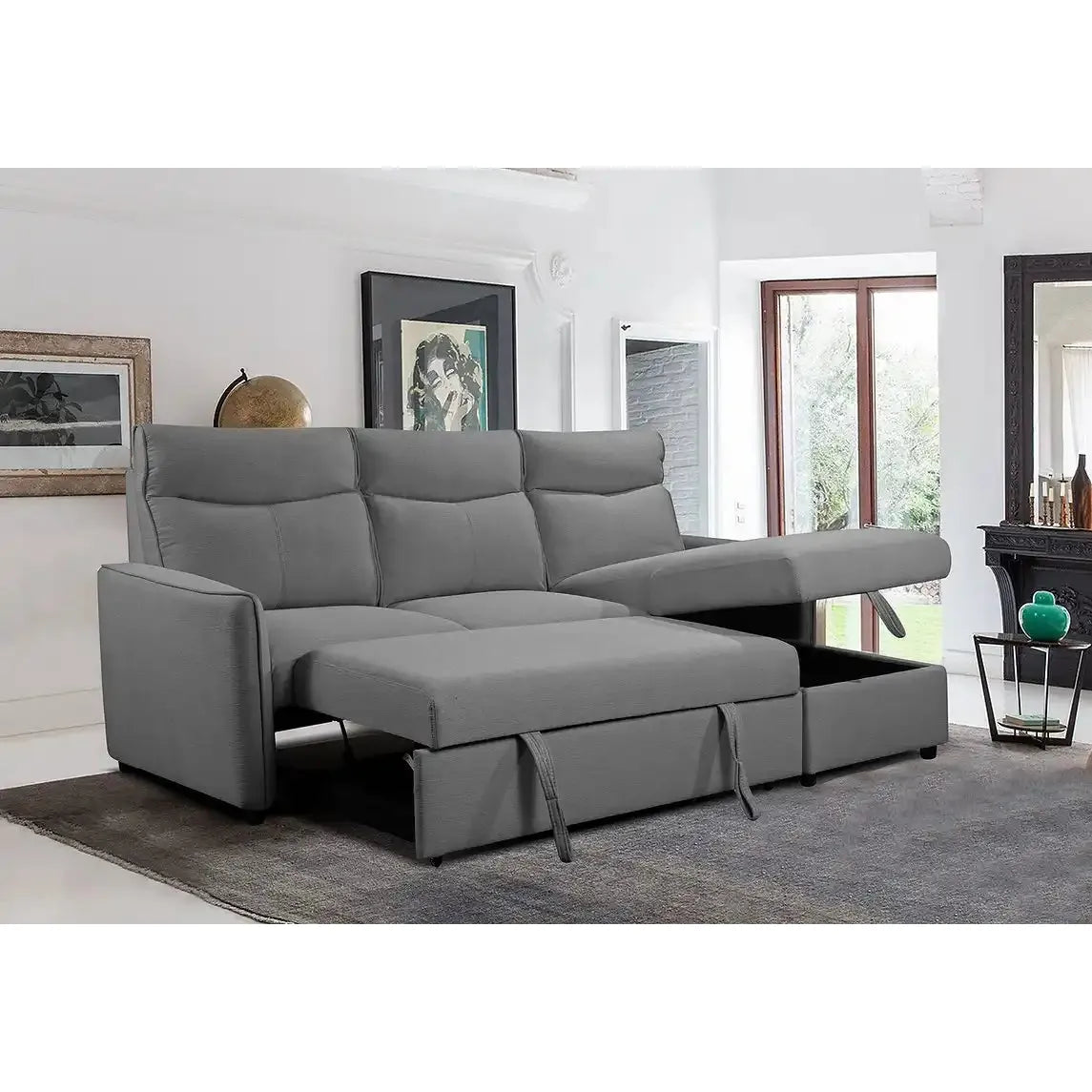 Reversible Sectional Sofa Bed with Storage drawers in Québec 