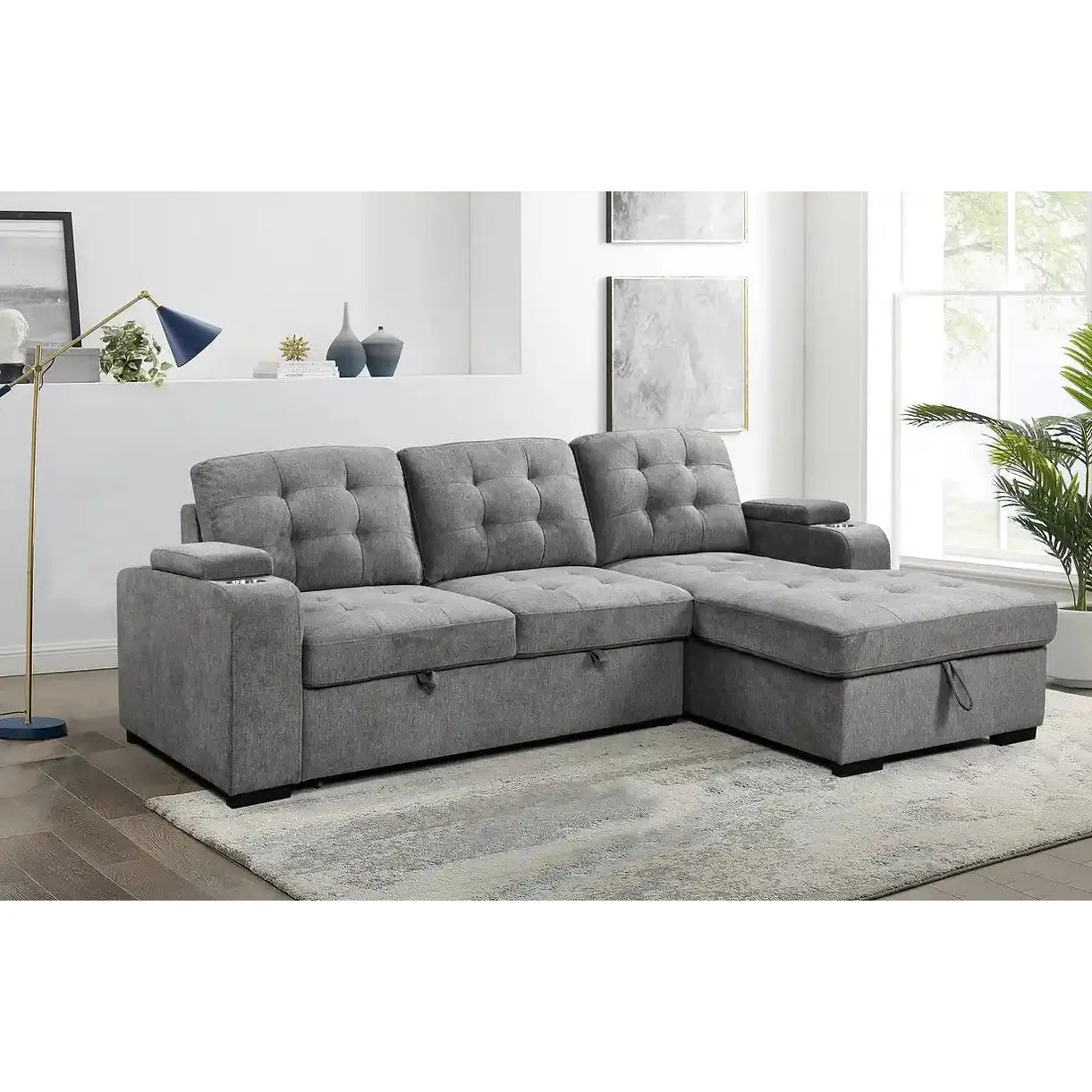 Gray sectional sofa for living room 
