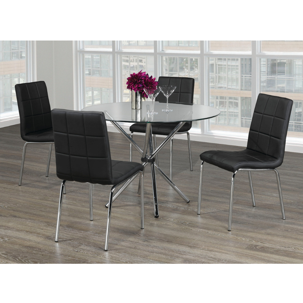 Dining table set with black chairs 