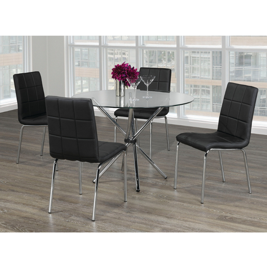 Dining table set with black chairs 