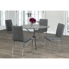 Dining table set with four grey chairs 