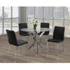 Dining table set with black chairs for 4 people