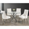 Dining table set with four cream chairs 