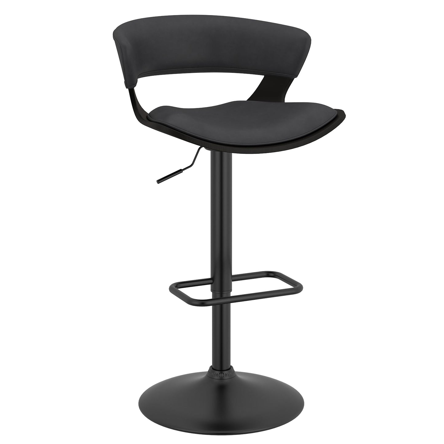 Rover Faux Leather Adjustable Bar Stool with Backrest
