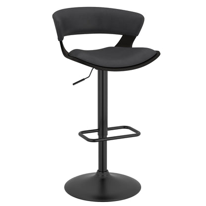 Rover Faux Leather Adjustable Bar Stool with Backrest