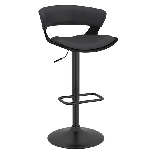 Rover Faux Leather Adjustable Bar Stool with Backrest