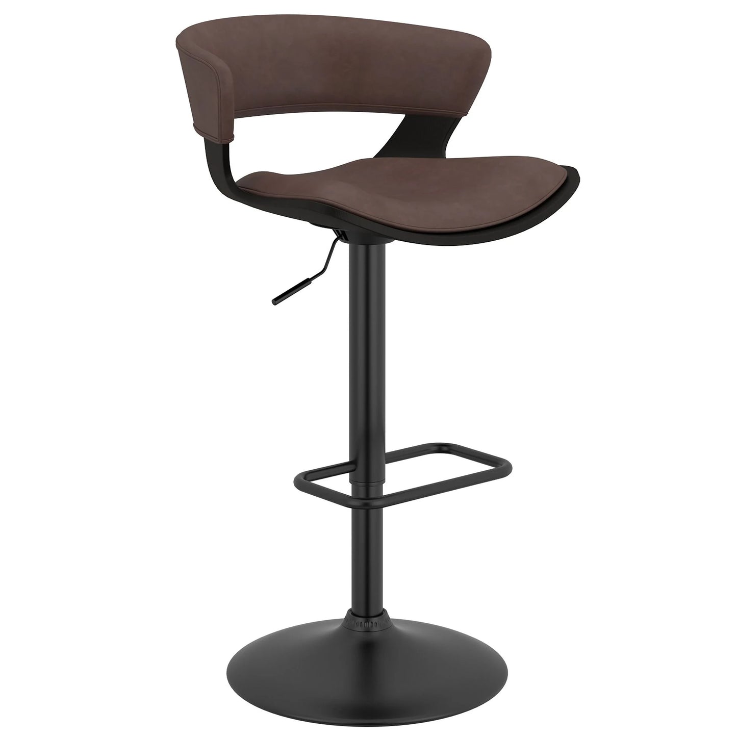 Rover Faux Leather Adjustable Bar Stool with Backrest