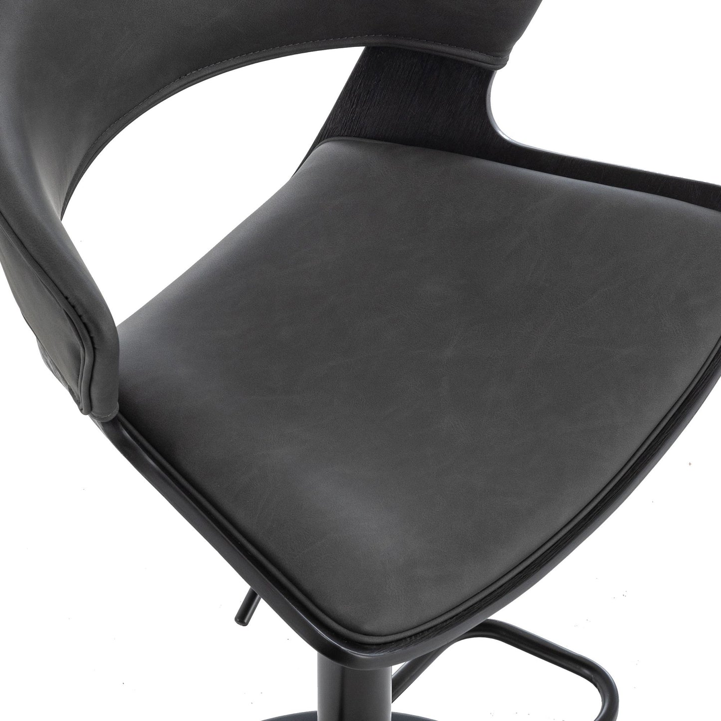 Rover Faux Leather Adjustable Bar Stool with Backrest