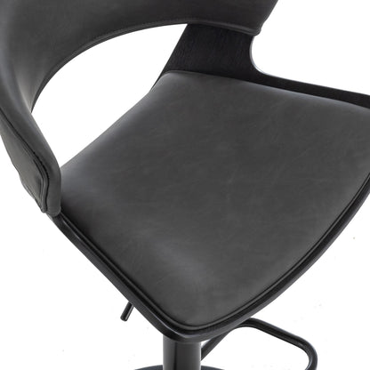 Rover Faux Leather Adjustable Bar Stool with Backrest