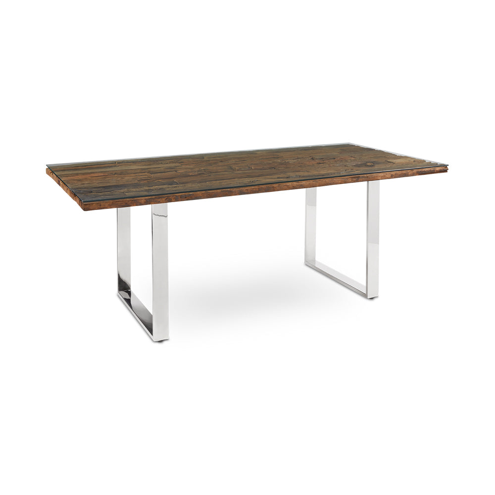 Rustic Reclaimed Wood Dining Table – Solid Railwood Top