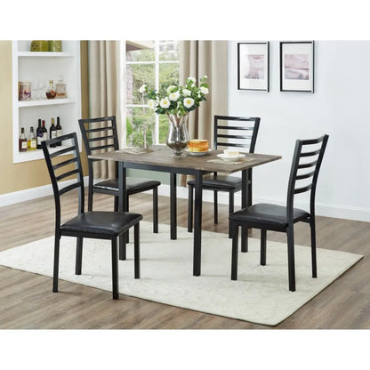 Rustic Dining Set with Drop Leaf 