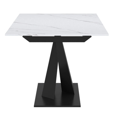 Julius Extendable Marble Dining Table With Black Base