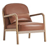 Fani Mid-Century Accent Chair with Faux Leather & Walnut Frame