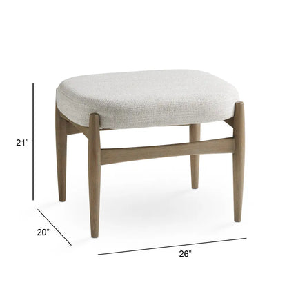 Salina Grey Linen Ottoman Dimensions