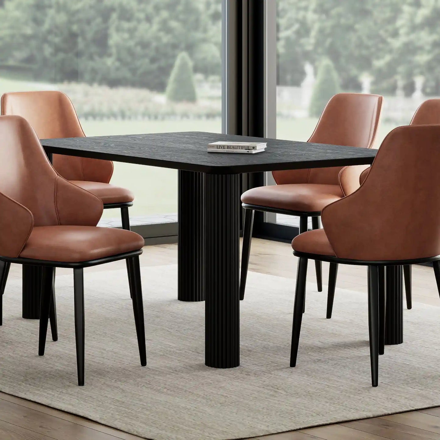 Sangra 59 Black Wood Dining Table –  Solid Mango Wood
