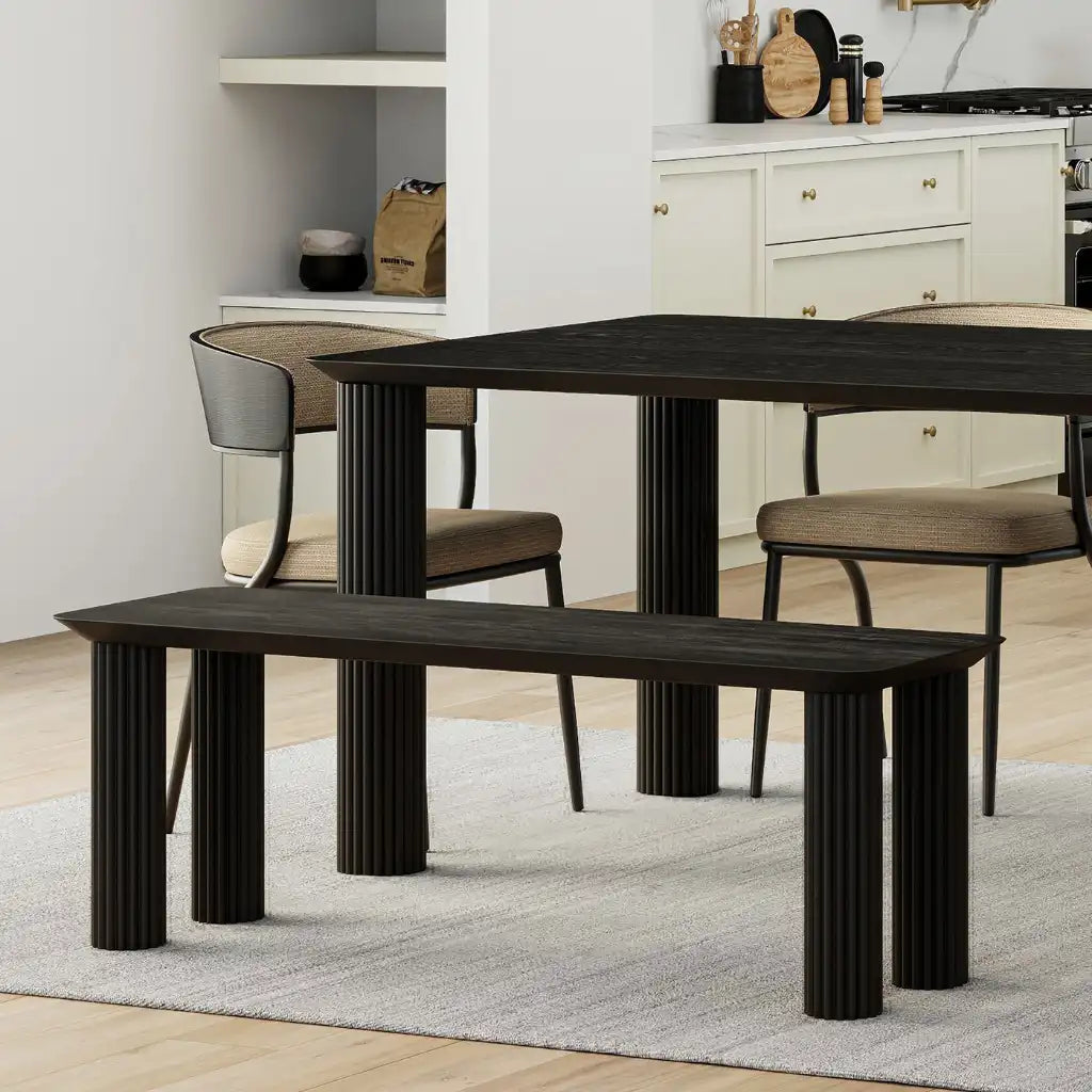 Sangra 71 Wood Dining Bench – Solid Mango with Natural Finish