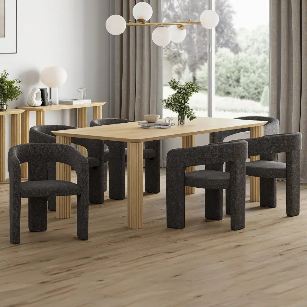 Sangra/Amara 7pc Solid Wood Dining Set – Natural Mango Table