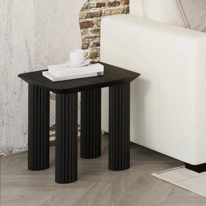 Sangra Black Mango Wood Side Table – Modern Accent for Living Spaces