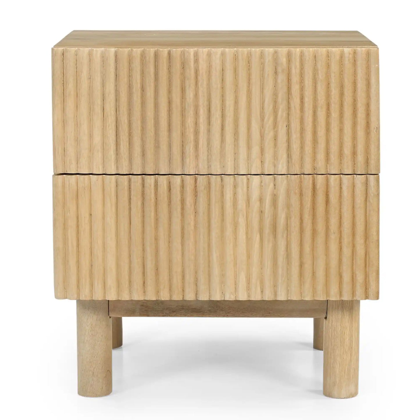 Sangra Mango Wood Nightstand with 2 Drawers