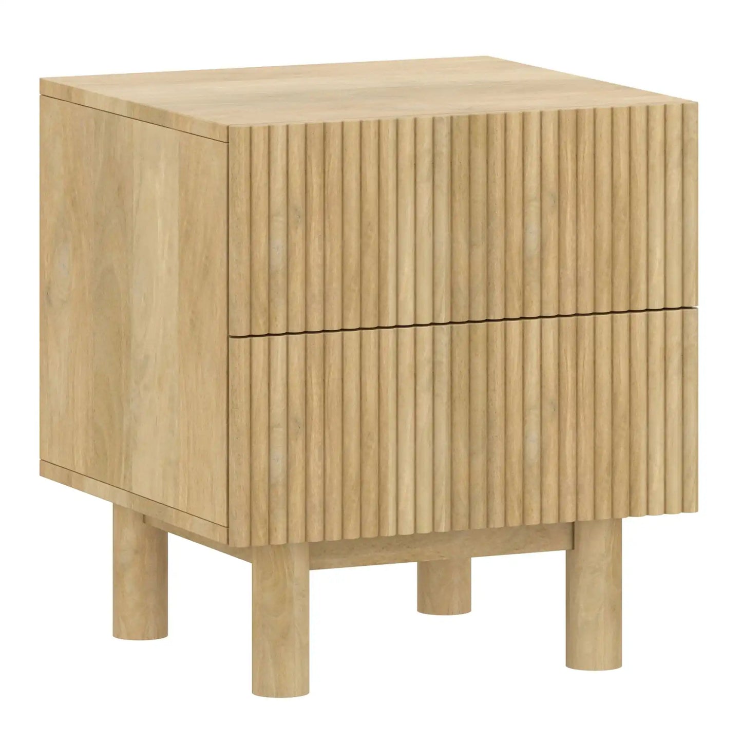 Sangra Mango Wood Nightstand with 2 Drawers