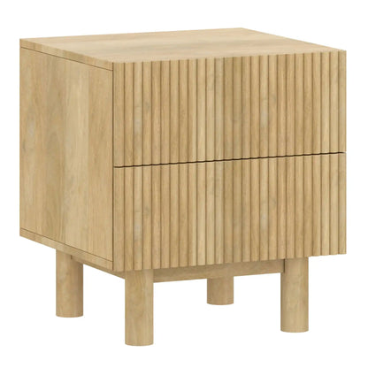 Sangra Mango Wood Nightstand with 2 Drawers